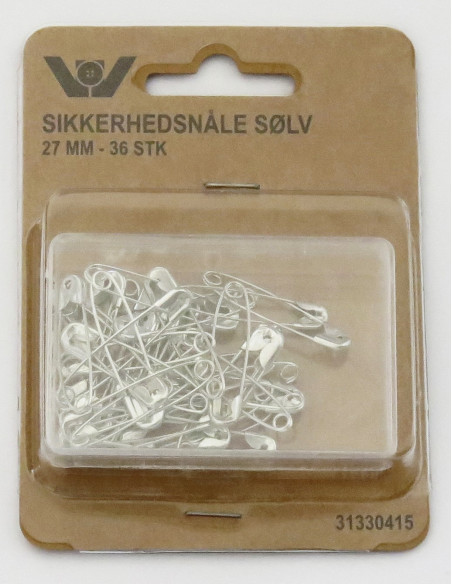 Säkerhetsnålar silver 27mm 36st
