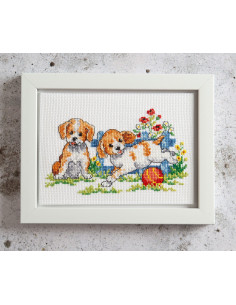 Broderikit Tavla Hundvalpar