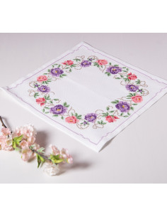 Broderikit Duk "Rosor i Pastell" 40x40