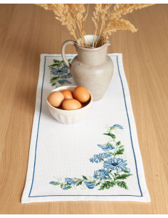 Broderikit Löpare "Blåklint och luktärt" 29x75cm