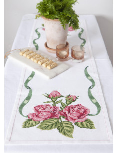 Broderikit Löpare "Rosor" 35x110cm