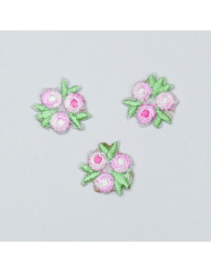 Tygmärke Rosa Blommor 3-pack