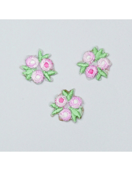 Tygmärke Rosa Blommor 3-pack