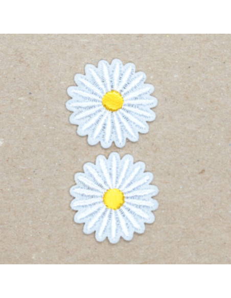 Tygmärke Vit blomma 2-pack