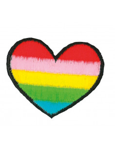 Märke Hjärta regnbågsfärger 3,4x2,8cm
