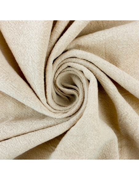 Crepe Sandtvättad Beige 100% Bomull