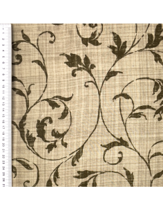 Viskos Tyg Beige med gröna slingor