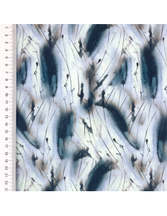 Viskos tyg print Svart/Beige/natur