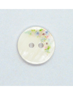 Knapp perlemor look med blommor 20,5mm