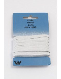 Resår 6mm Vit 10m