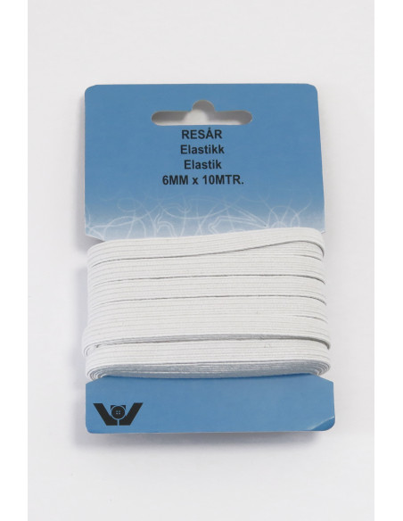 Resår 6mm Vit 10m