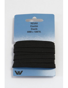 Resår 6mm svart 10m