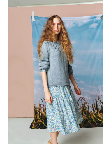 Stickbeskrivning 2104 mod 8 Snöklocka Tröja