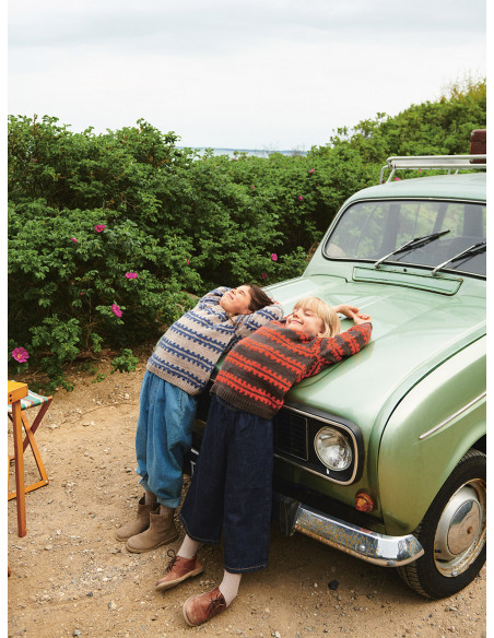 Stickbeskrivning 2506 mod 2 Ridge Sweater junior