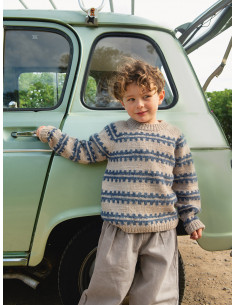 Stickbeskrivning 2506 mod 2 Ridge Sweater junior