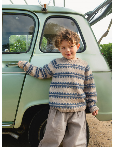 Stickbeskrivning 2506 mod 2 Ridge Sweater junior