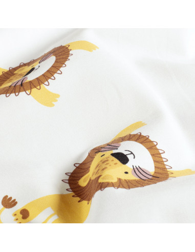 Jerseytyg Vit med Lejon