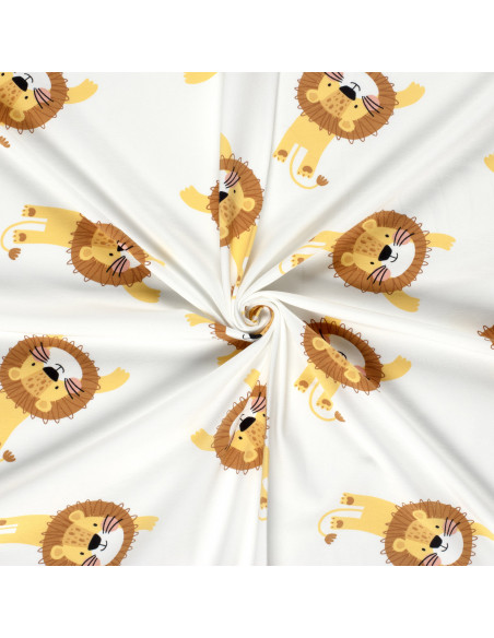 Jerseytyg Vit med Lejon