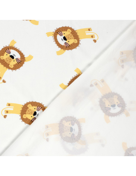 Jerseytyg Vit med Lejon