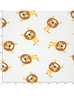 Jerseytyg Vit med Lejon 2