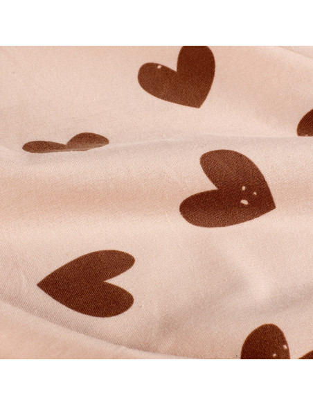 Jerseytyg ljusrosa med hjärtan