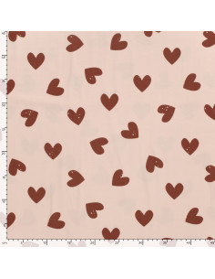 Jerseytyg ljusrosa med hjärtan 2