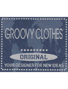 Tygmärke "Groovy Clothes" 8,7x6,6cm