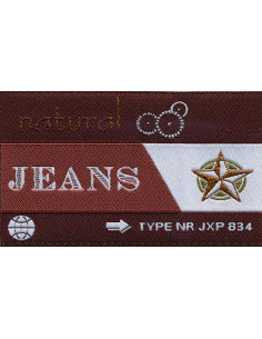 Tygmärke "Natural Jeans" 8,5x5cm