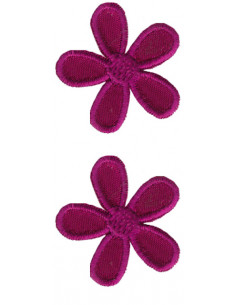 Tygmärke 2-pack blomma vinröd 3,2cm