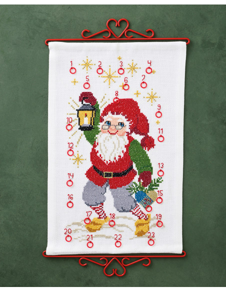 Broderikit Adventskalender med Tomte