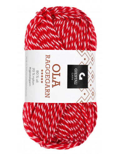 Ola Raggegarn 709 Natur/Röd Moulinè