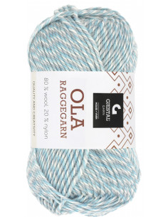 Ola Raggegarn 715 Vit/Karabisk blå/Puderblå Mouliné