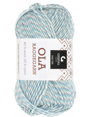 Ola Raggegarn 715 Vit/Karabisk blå/Puderblå...