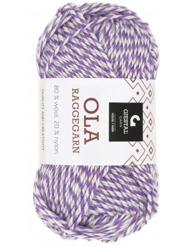 Ola Raggegarn 716 Lavendel/PUderrosa/Vit Mouliné