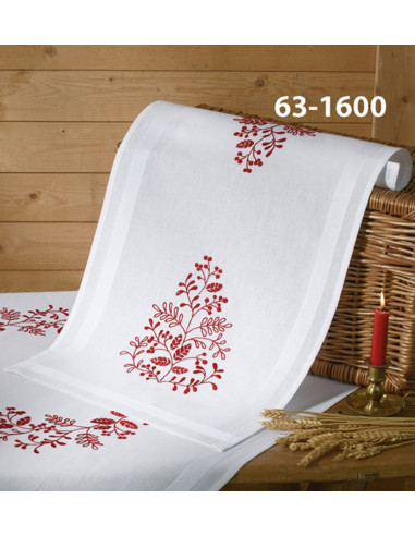 Broderi Löpare tryckt motiv utan garn