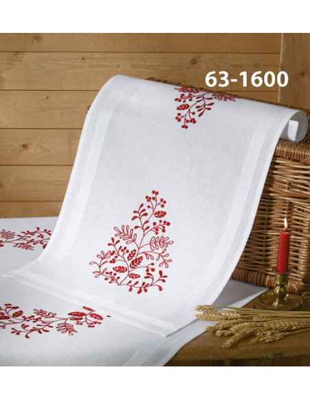 Broderi Löpare tryckt motiv utan garn