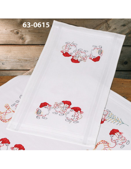 Broderi Löpare tryckt motiv utan garn