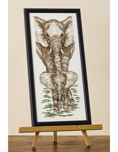 Broderikit Elefant med Unge