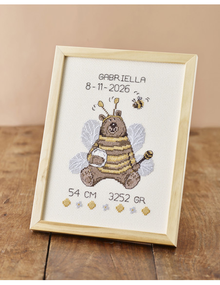 Broderikit Doptavla Nalle med Bi