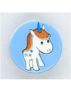 Knapp 14mm Blå med enhörning