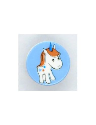 Knapp 14mm Blå med enhörning