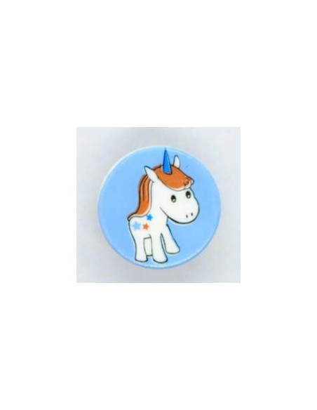 Knapp 14mm Blå med enhörning