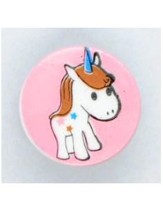 Knapp 14mm Rosa med enhörning