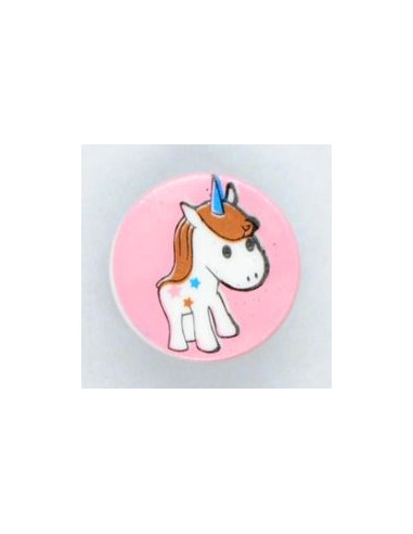 Knapp 14mm Rosa med enhörning