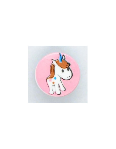 Knapp 14mm Rosa med enhörning