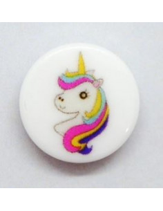 Knapp 15mm vit med enhörning