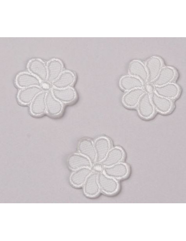 Tygmärke Vit blomma 3-pack