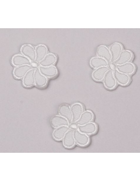 Tygmärke Vit blomma 3-pack