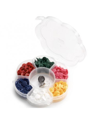 Plasttryckknappar Prym set 6 färger 72st