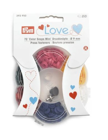 Plasttryckknappar Prym set 6 färger 72st